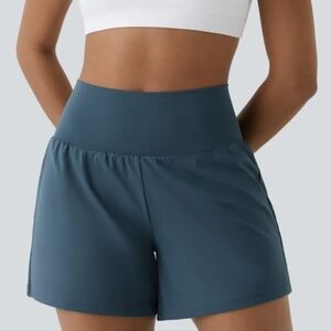 Halara SoftlyZero Airy 2-in-1 Yoga Shorts 5” Majolica Blue Medium EUC